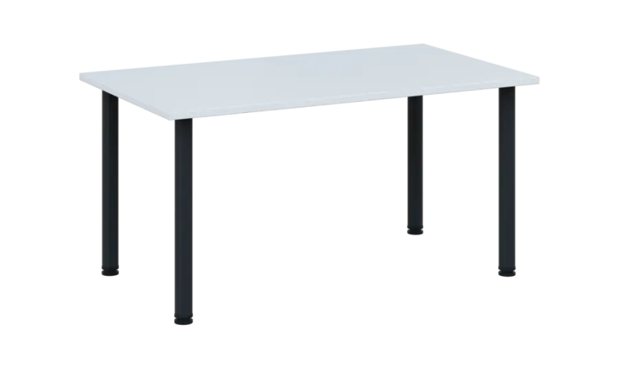 CRTR 140 jídelní stůl, kovová podnož černá, deska 25 mm, 1394x800 mm, bílá